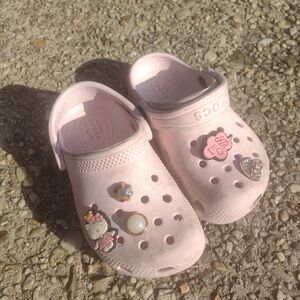 Kids Pink Crocs Clogs with Charms